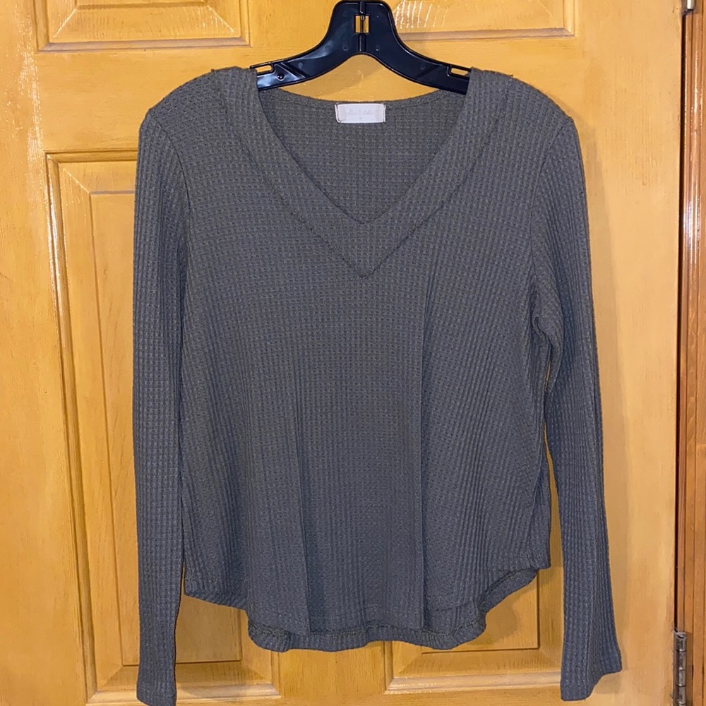 Waffle knit long sleeve